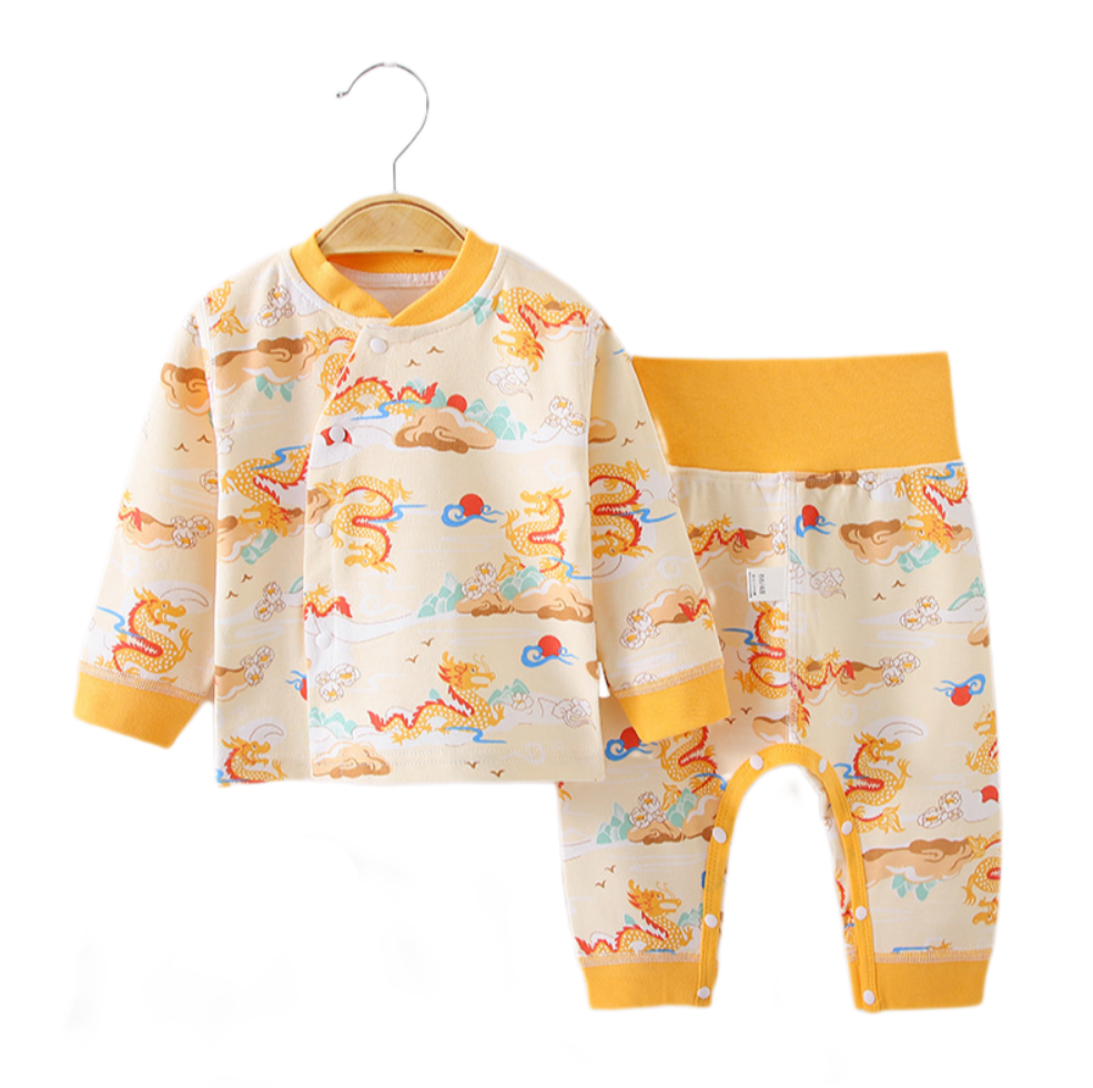 2024 Kids' Cotton Underwear Set - High-Waist Thermal Pajamas for Autumn