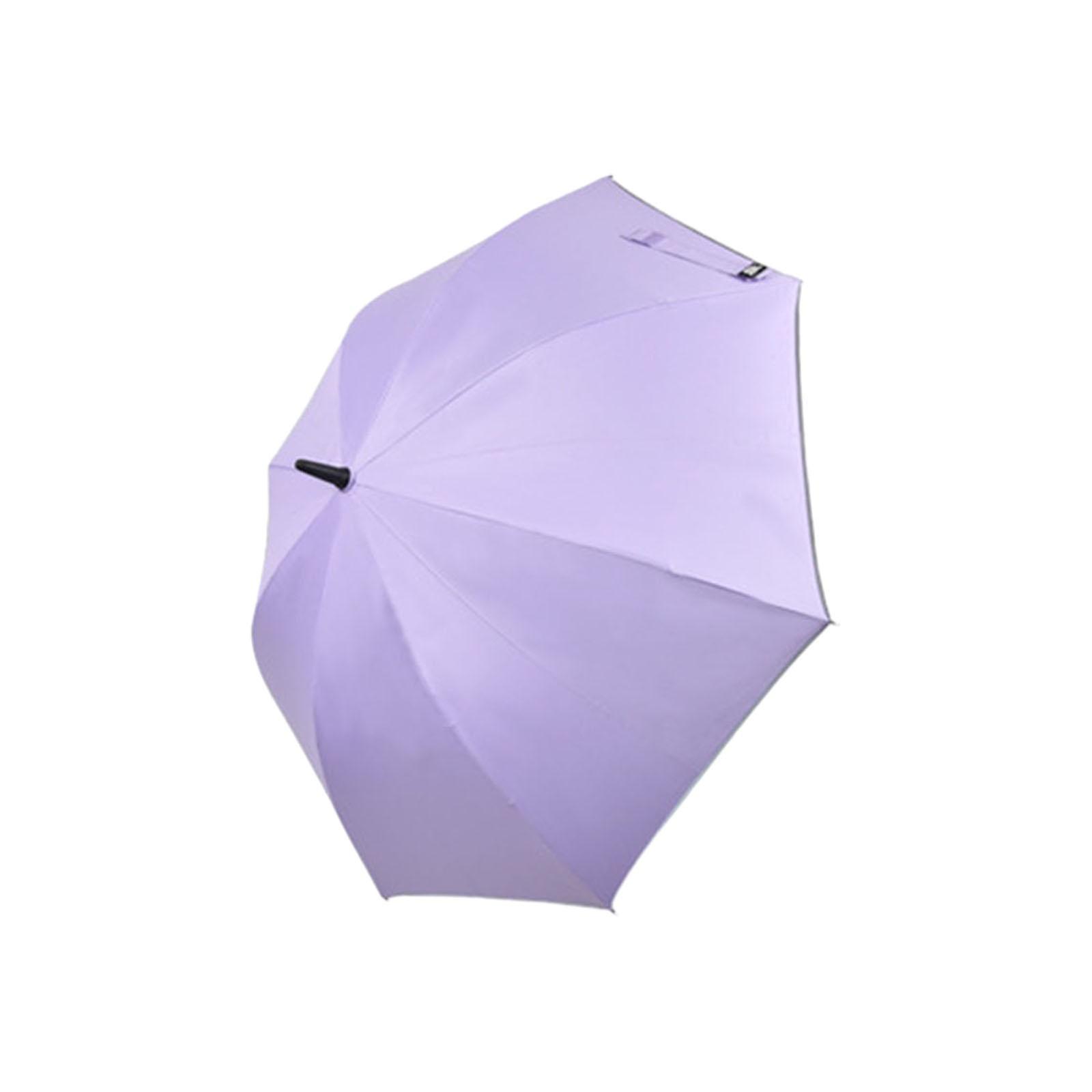 8 Ribs Rain Umbrella Stick Umbrella For Outdoor Activities Trips Backpacking Purple