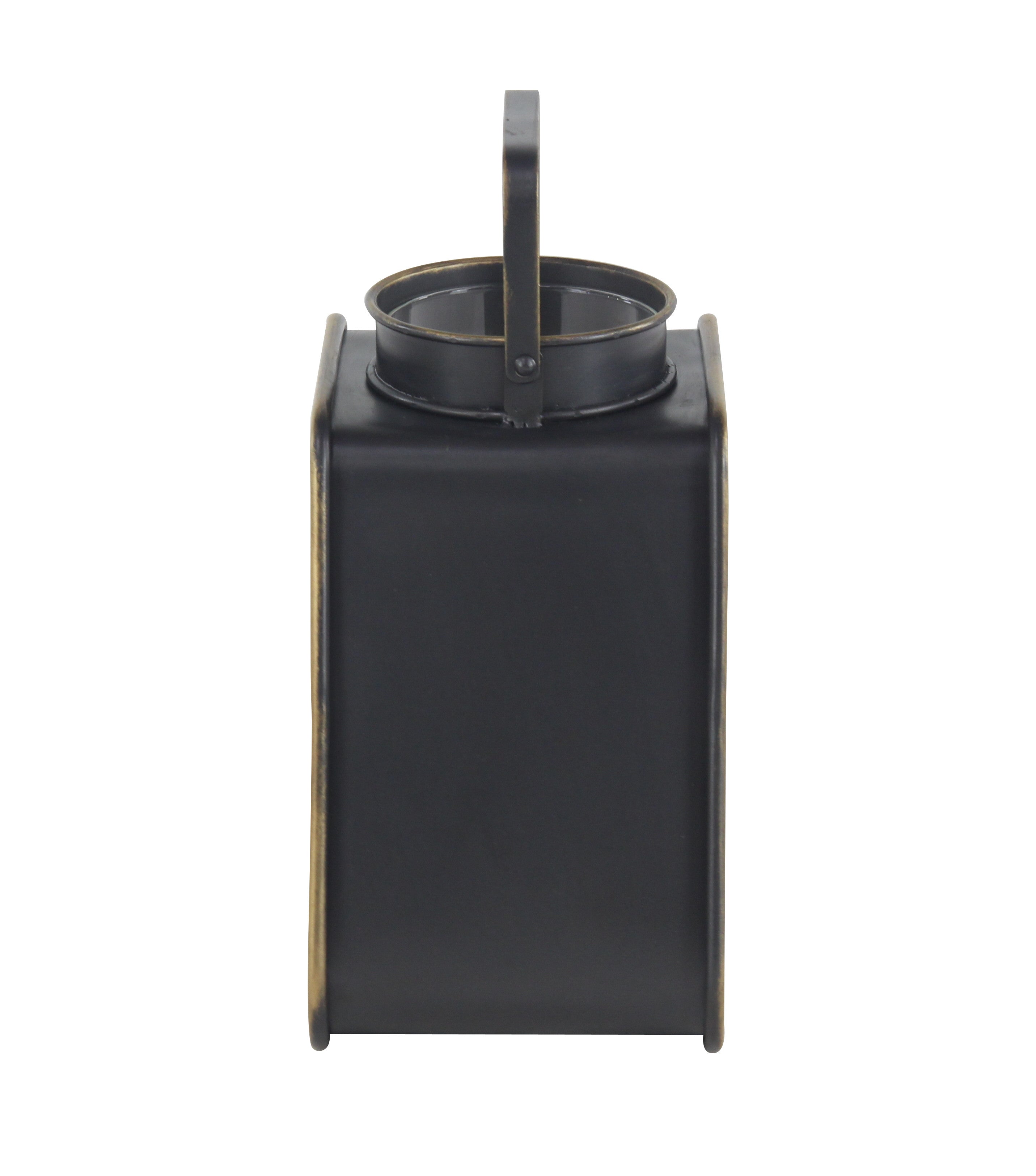 Decmode Modern 12 X 12 Inch Black Metal And Glass Candle Lantern