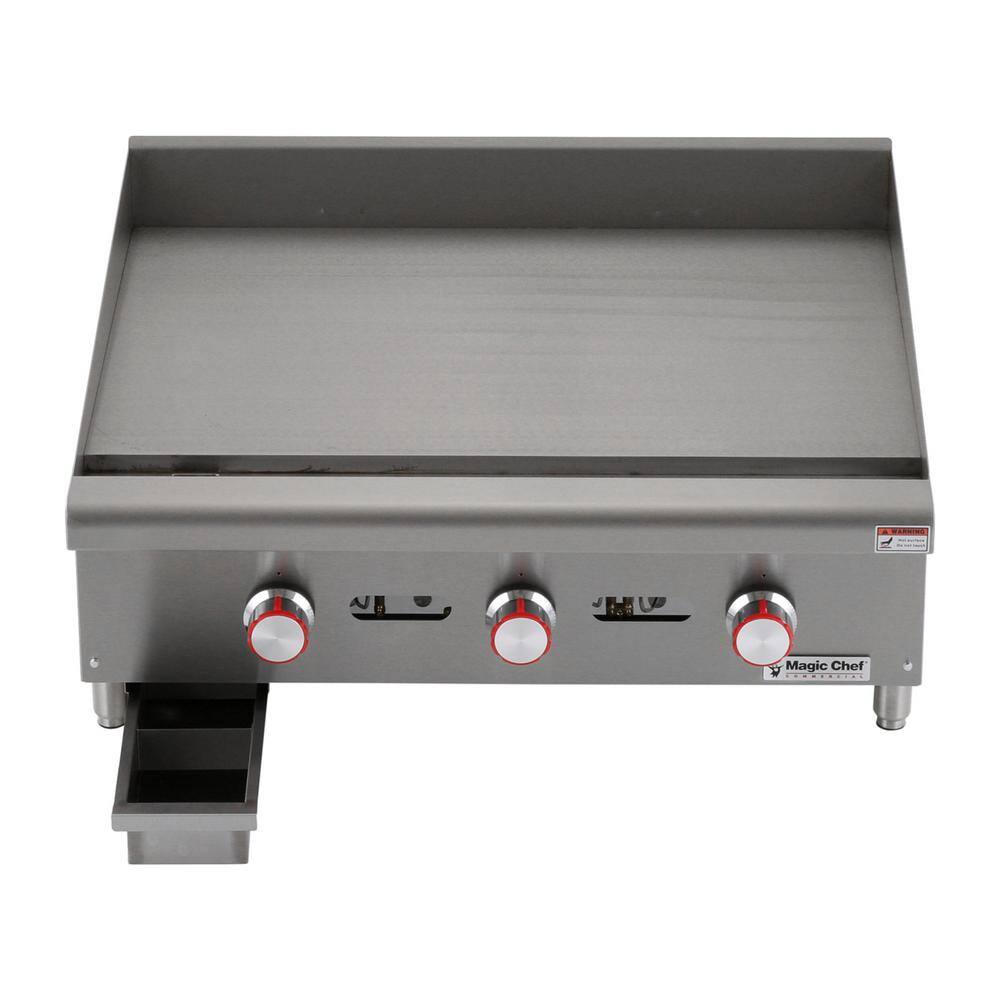 Magic Chef 48 in. Natural Gas Commercial Manual Countertop Griddle in Stainless Steel MCCMG48A