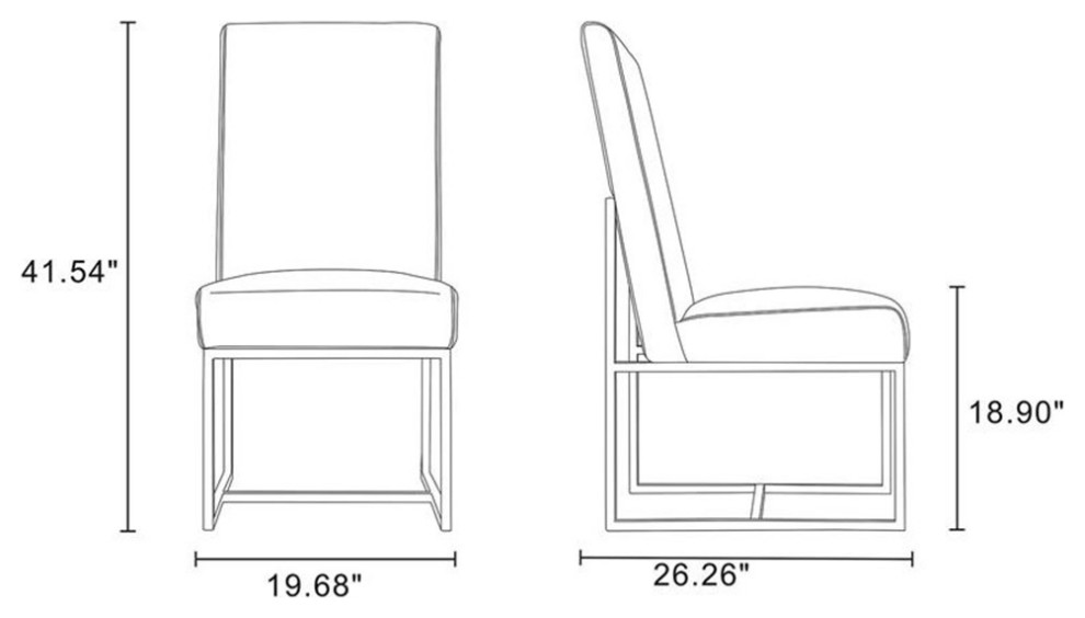 Manhattan Comfort Element 18.9 quotVelvet Dining Chair in Steel Gray (Set of 8)   Contemporary   Dining Chairs   by Homesquare  Houzz