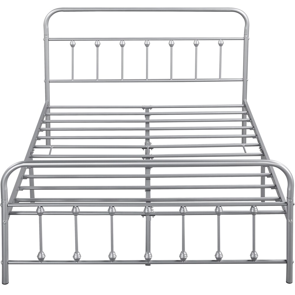 Yaheetech Metal Frames Bed with High Headboard and Footboard