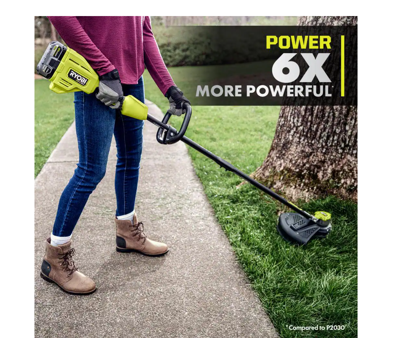 RYOBI P20019BTLVNM ONE+ HP 18V Brushless Whisper Series 15 in. Cordless Battery String Trimmer (Tool Only)