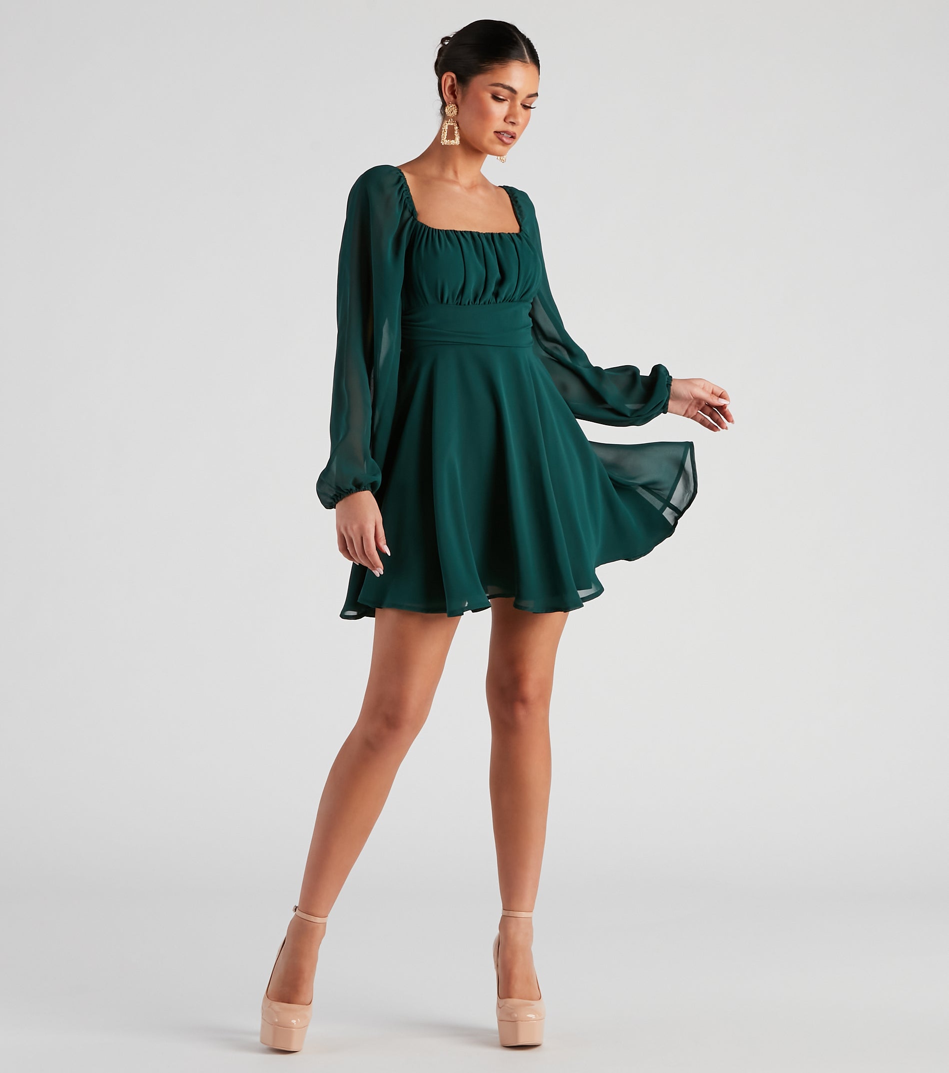 Playful Spirit Chiffon Skater Dress