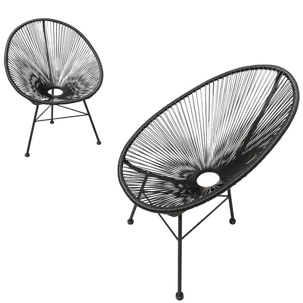 Corvus Sarcelles Acapulco Modern Wicker Bistro Chairs(Set of 2)