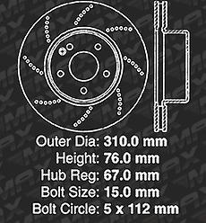 Max Brakes Front Brake Kit Fits: 2003 - 2006 Mercedes Benz CL500 | 2003 - 2006 S430 S500