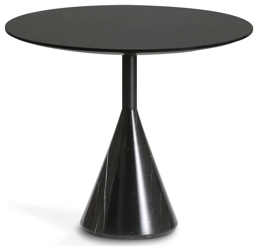 Cosette Marble Side Table  Black  70x60 cm   Transitional   Side Tables And End Tables   by G*FURN  Houzz