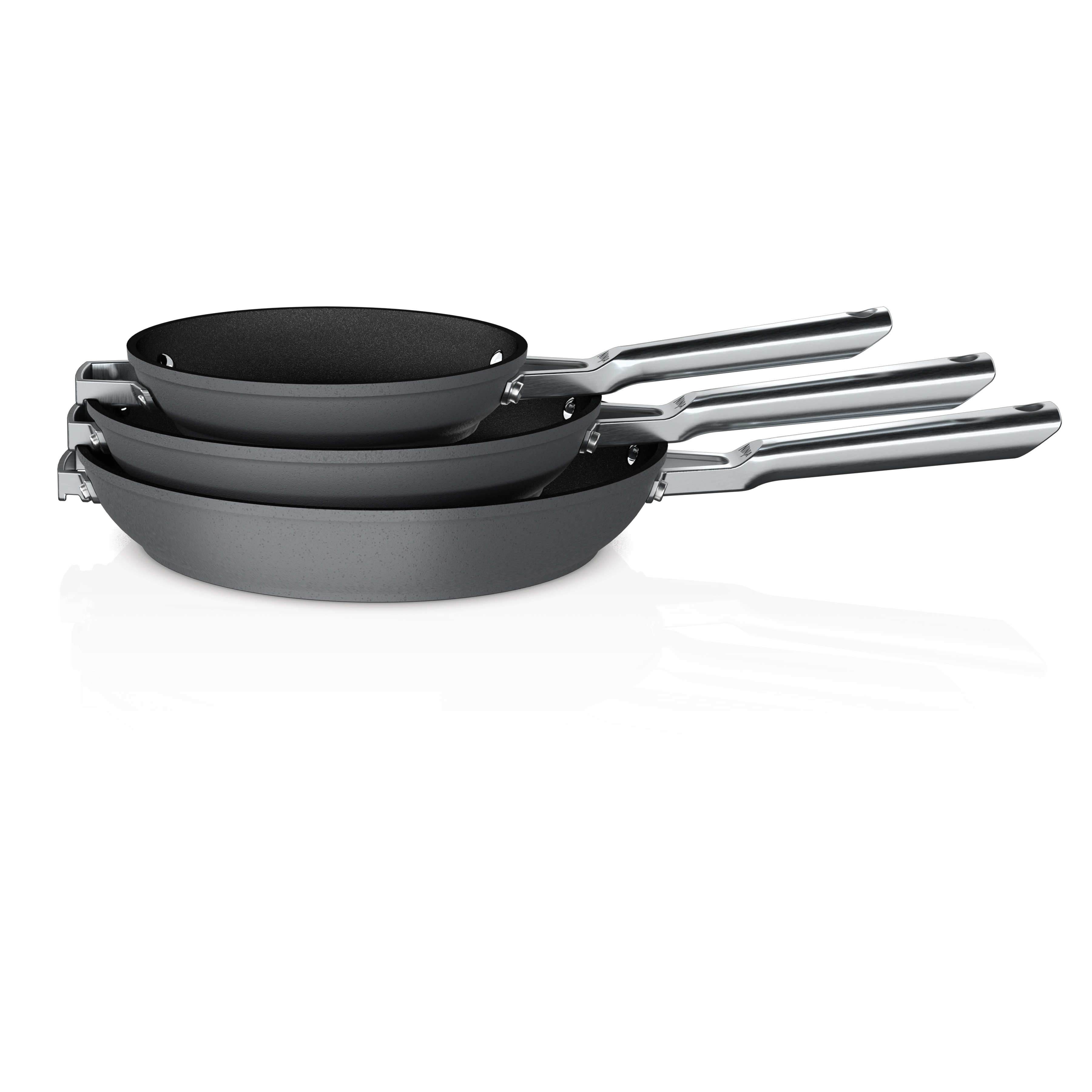 Ninja Foodi NeverStick Premium Anti-Scratch Nest System， 3-Piece Cookware Set C53000