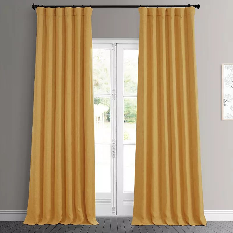 EFF Faux Linen Blackout Window Curtain