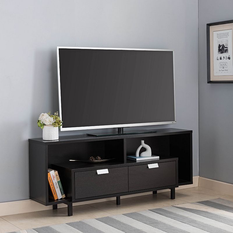 FC Design Red Cocoa 60W U-Shaped Legs TV Stand with 2 Drawers