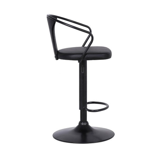 Adjustable Leatherette Swivel Barstool with Curved Back - 34.5 H x 20 W x 19 L Inches