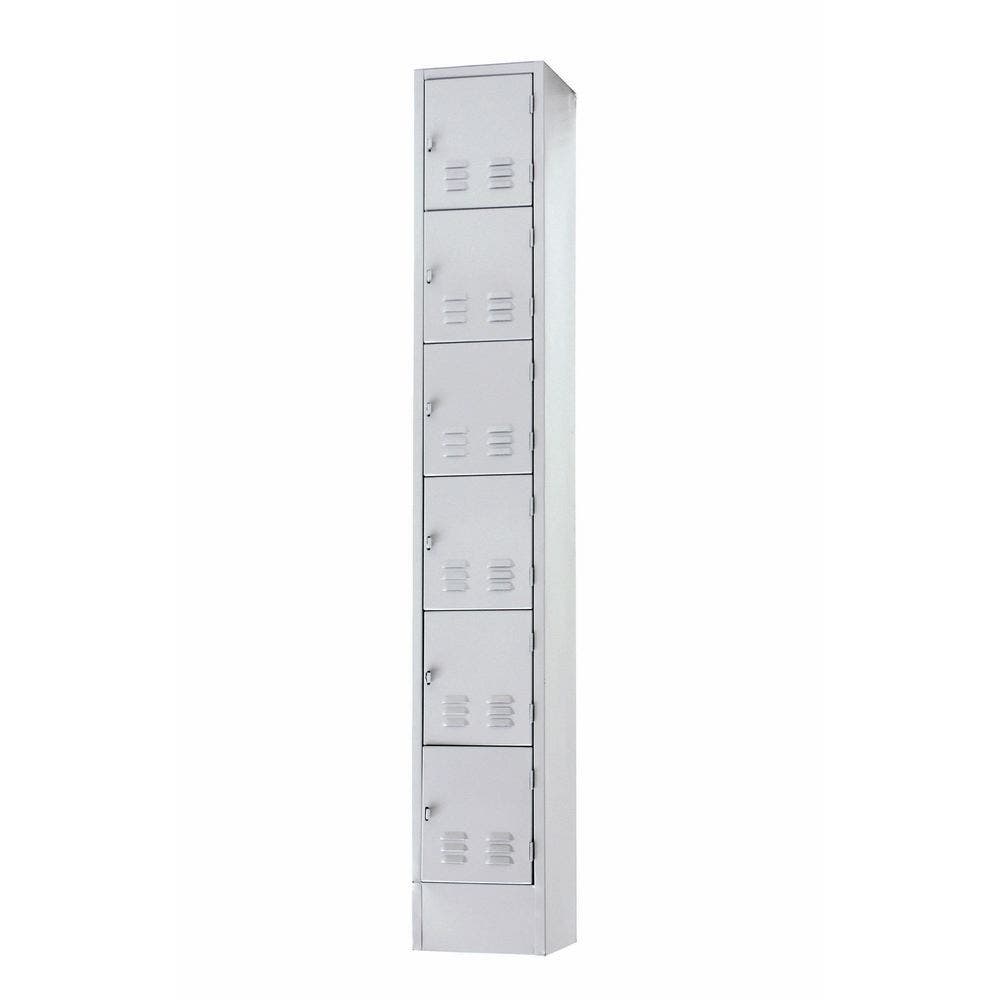 Central Exclusive 6-Tier Louvered Grey Steel Locker - 12