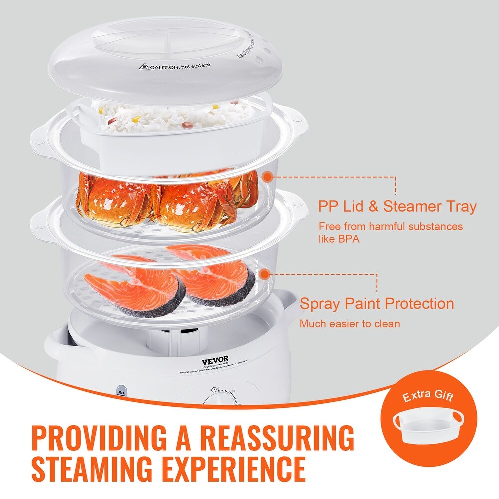 VEVOR Electric Food Streamer with Auto Shut Off   Boil Dry Protection