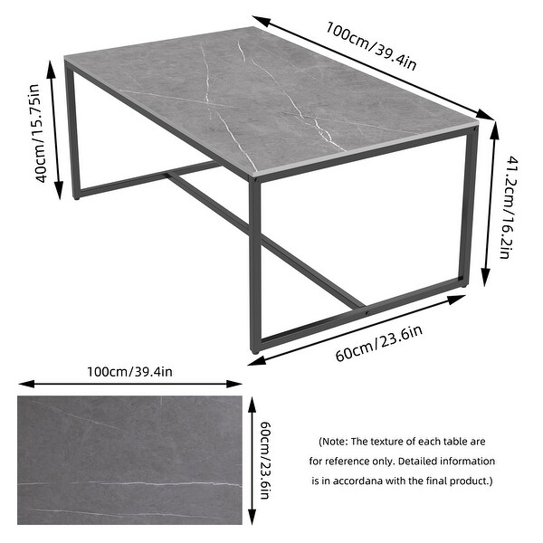 Rectangle Coffee Table Sintered Stone Table for Living Room Office