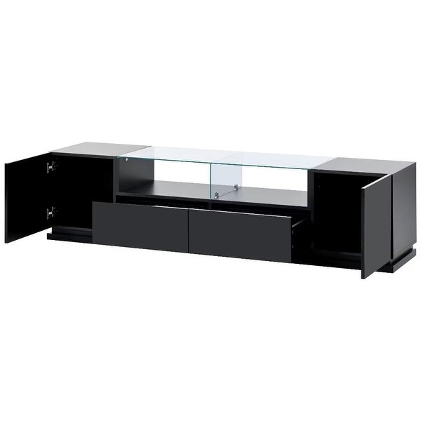 TV Stand with LED Color Changing Lights，for TVs Up to 70