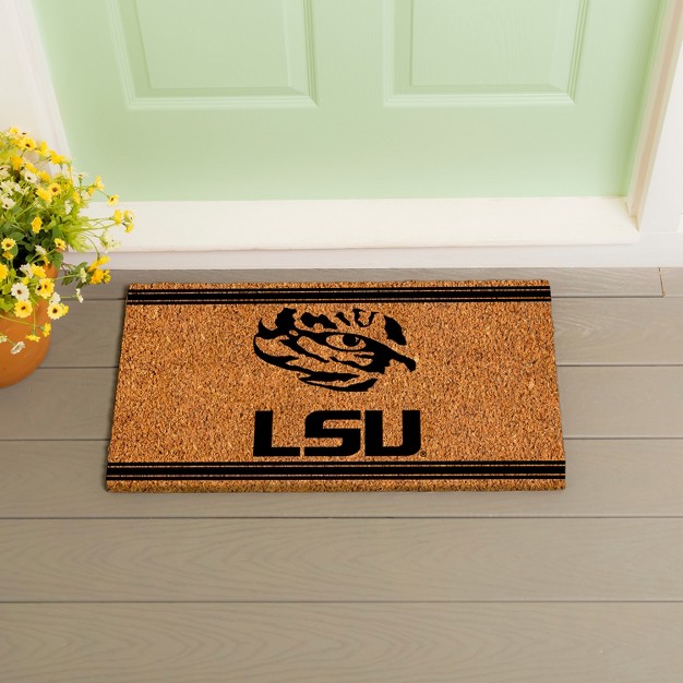 Evergreen Louisiana State University Logo Turf Mat Brown 28 X 16 Inches Indoor Outdoor Doormat