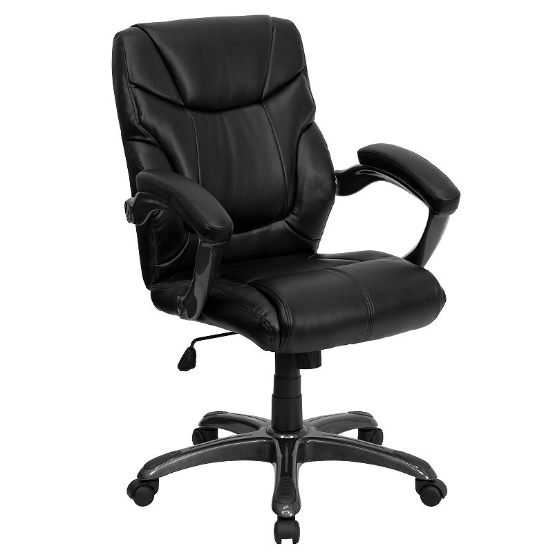 Flash Furniture Megan Mid-Back LeatherSoft Swivel Task Office Chair