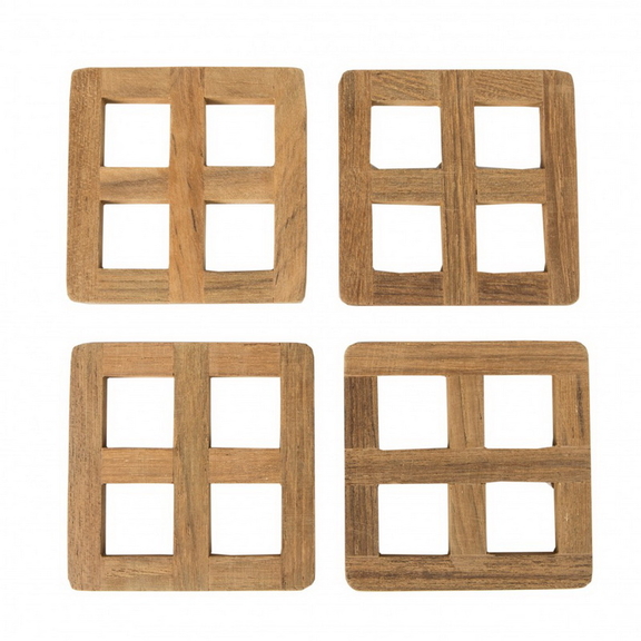 Whitecap Teak Coaster Set   60193