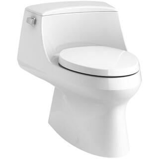 KOHLER San Raphael 1-Piece 1.28 GPF Single Flush Elongated Toilet with Left-Hand Trip Lever in White K-3722-0