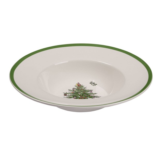 Spode Christmas Tree Rimmed 10 Inch Pasta Bowl 10 Inch