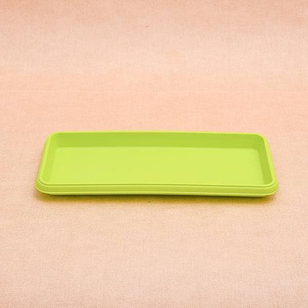 11.2 inch (28 cm) Rectangle Plastic Plate for 11.8 inch (30 cm) Bello Window Planter No. 30 Pot (Lime Yellow) (set of 3)