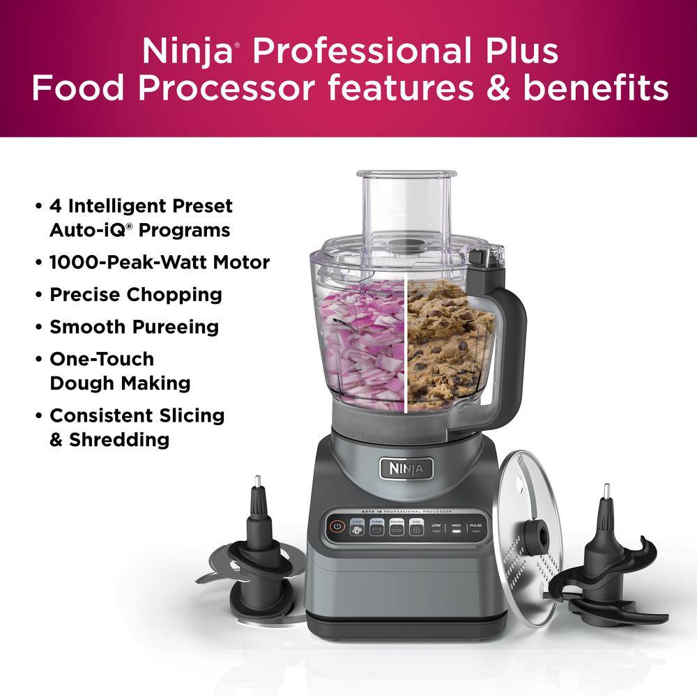 NINJA Professional Plus 9 Cup Silver Food Processor with Auto-iQ (BN601) BN601