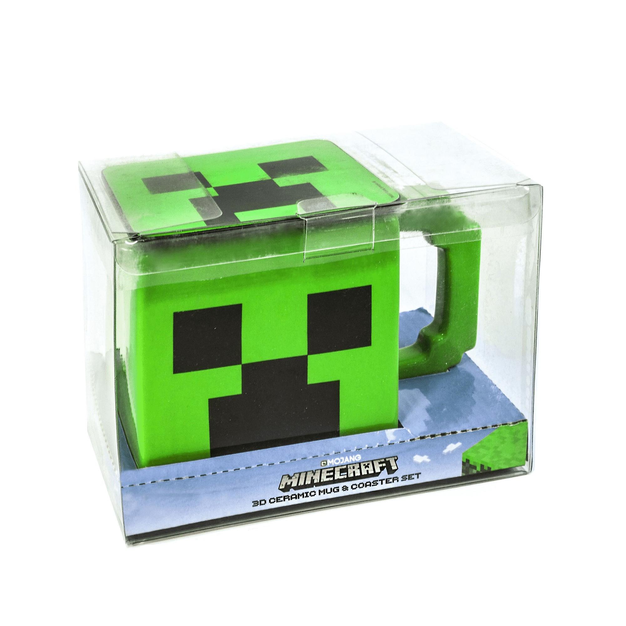 Minecraft Face Creeper Mug and Coaster Set