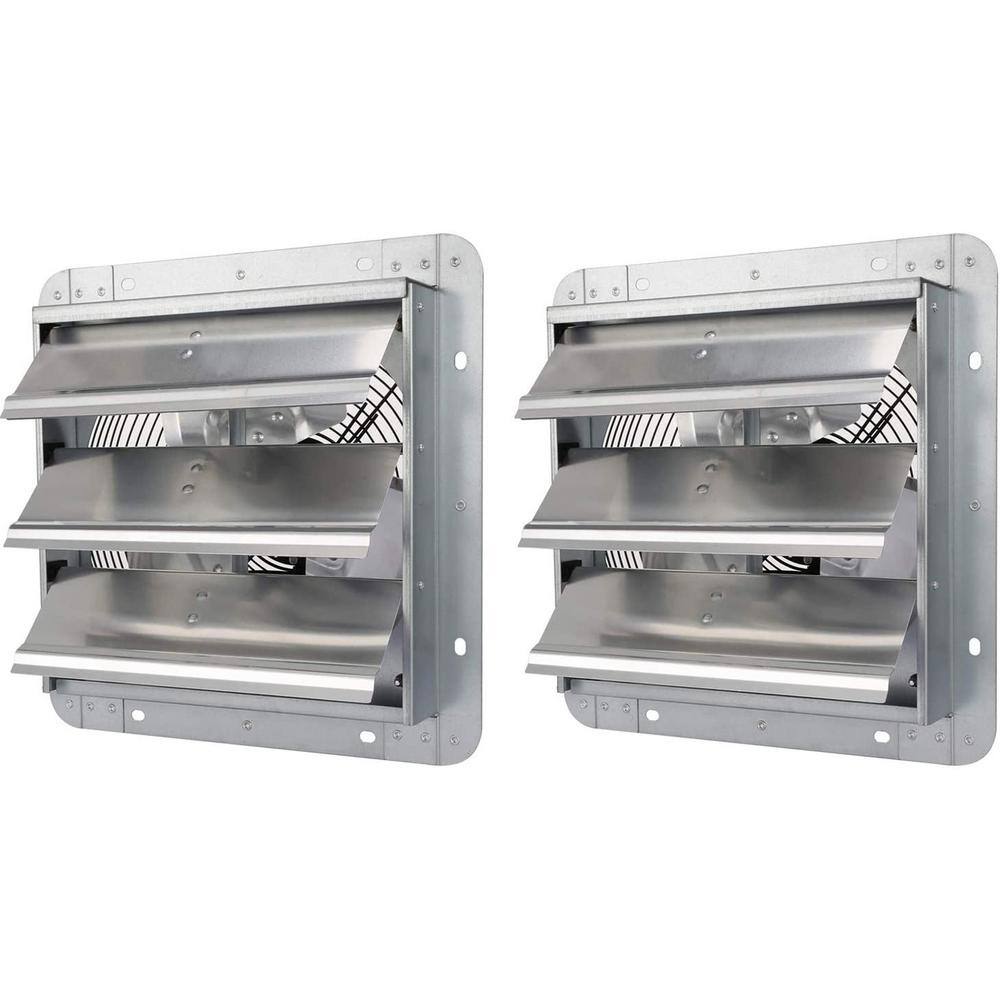 Aoibox 10 in. Aluminum Shutter Exhaust Fan in Silver High Speed 1650 RPM 820 CFM 2-Pack SNMX5171