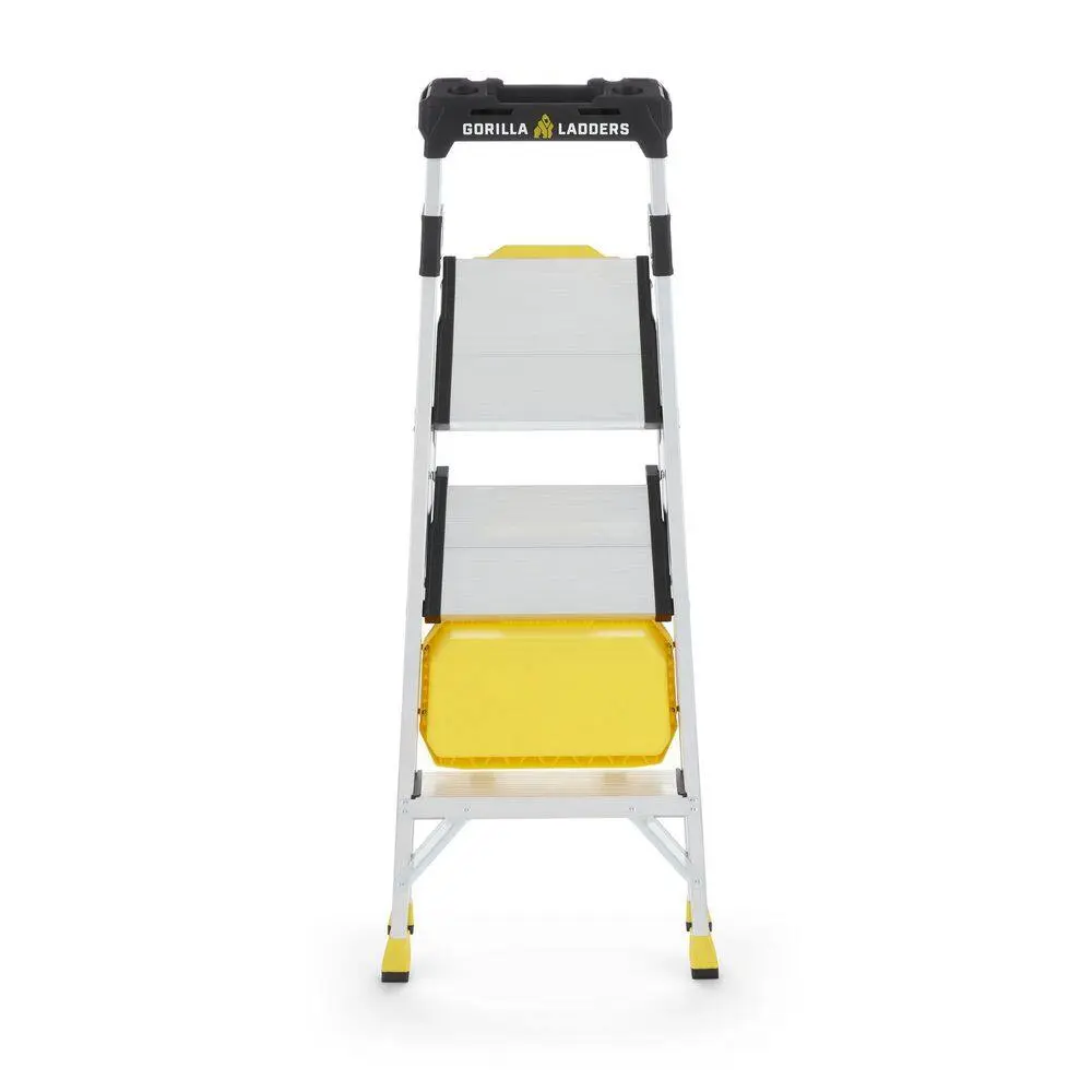 Gorilla Ladders 4 .5 ft. Aluminum Dual Platform Step Ladder with Project Bucket ( 9 ft. Reach ) 250 lbs. Capacity Type I Duty Rating