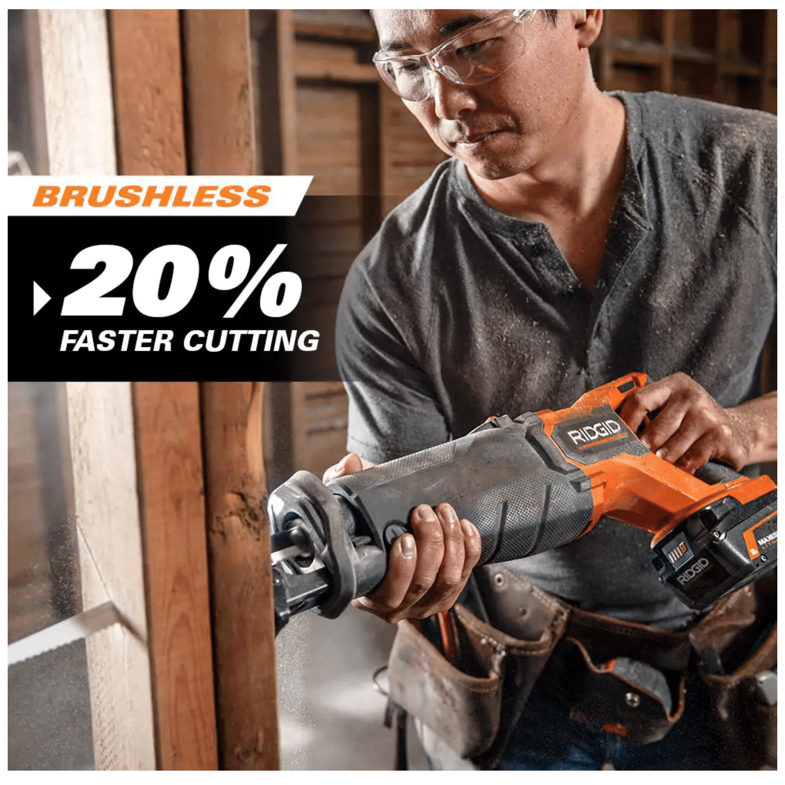 Ridgid 18V Brushless Cordless 2-Tool Combo Kit with Reciprocating Saw and Multi-Tool， Tools Only (R960261SB2N)