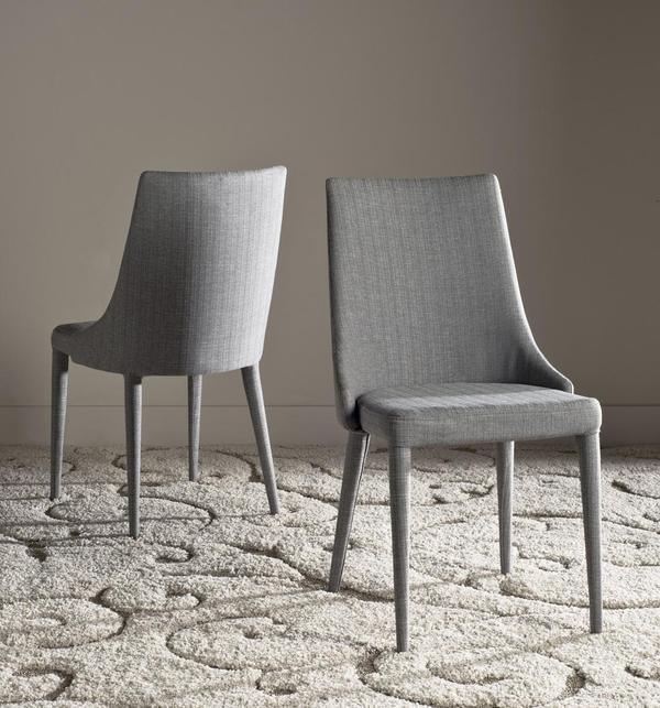 Maysa 19  x27 x27h Linen Side Chair Set of 2 Grey   Modern   Dining Chairs   by Virgil Stanis Design  Houzz