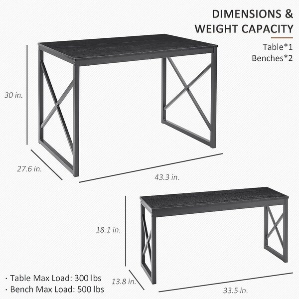 4 Person Dining Table Wooden Dining Room Set，43.3