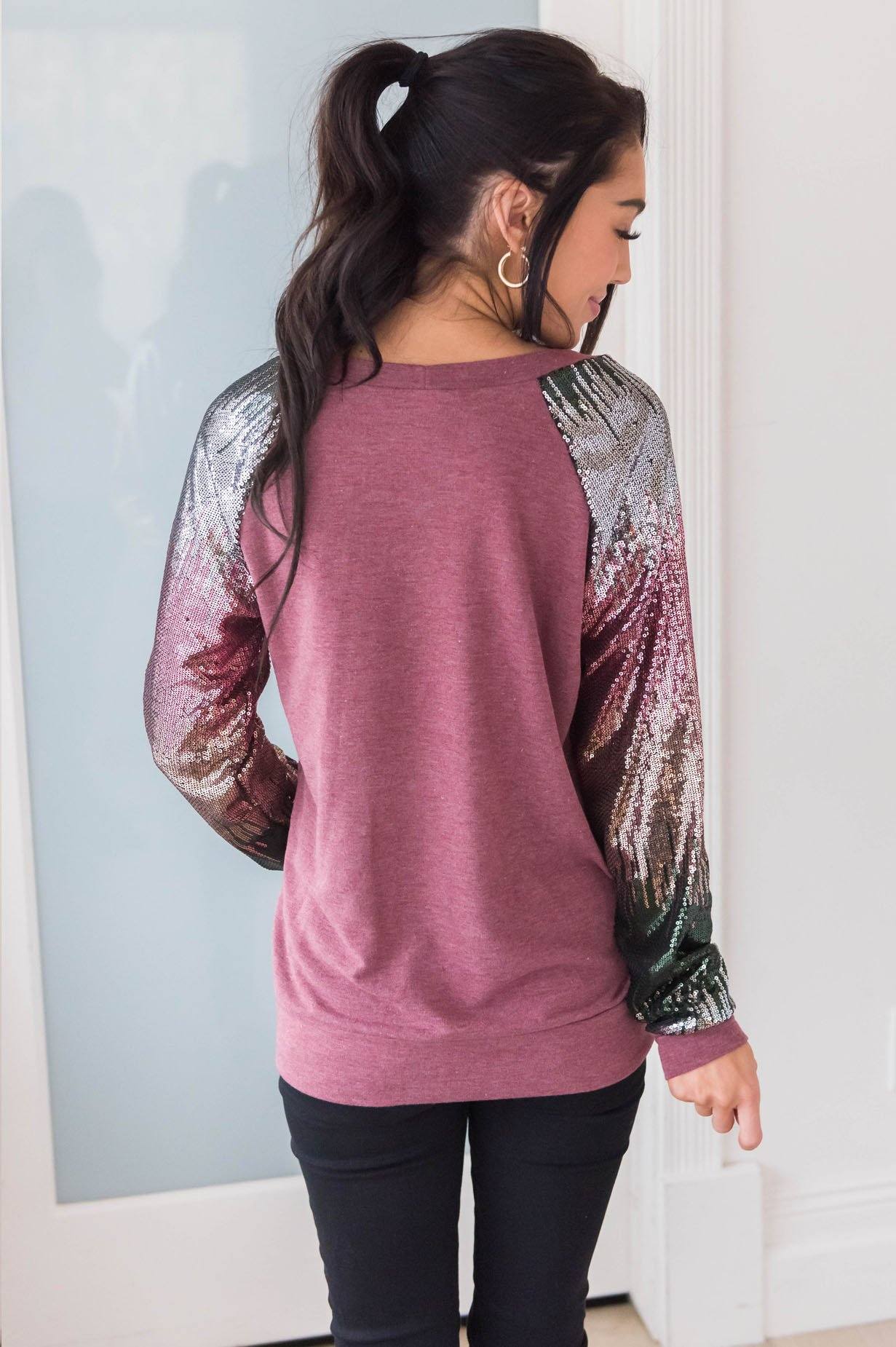 Layered In Happiness Modest Sweatshirt