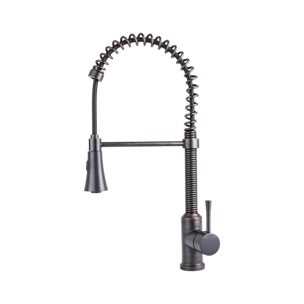 Fontaine by Italia Single-Handle 1 or 3 Hole Residential Pull-Down Sprayer Kitchen Faucet with 2 Spray Heads in Oil Rubbed Bronze N96565FC-DP-ORB