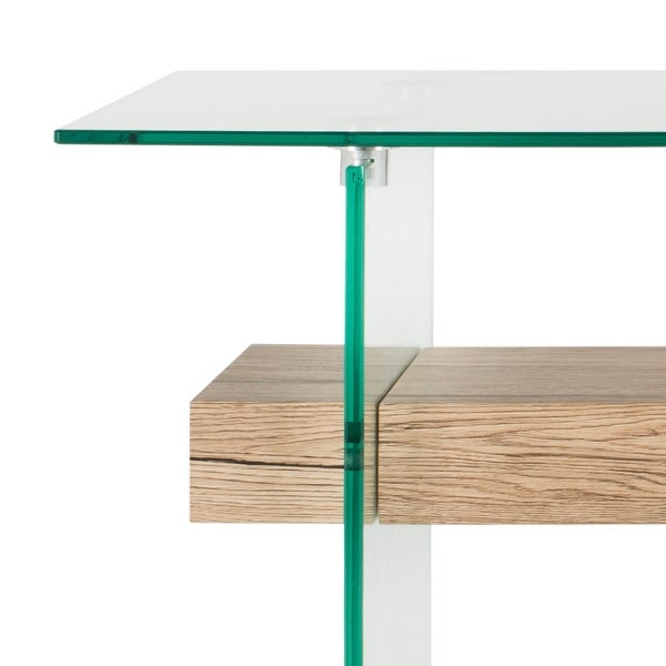 SAFAVIEH Kayley Modern Rectangular Natural/ Glass Console Table - 39.4