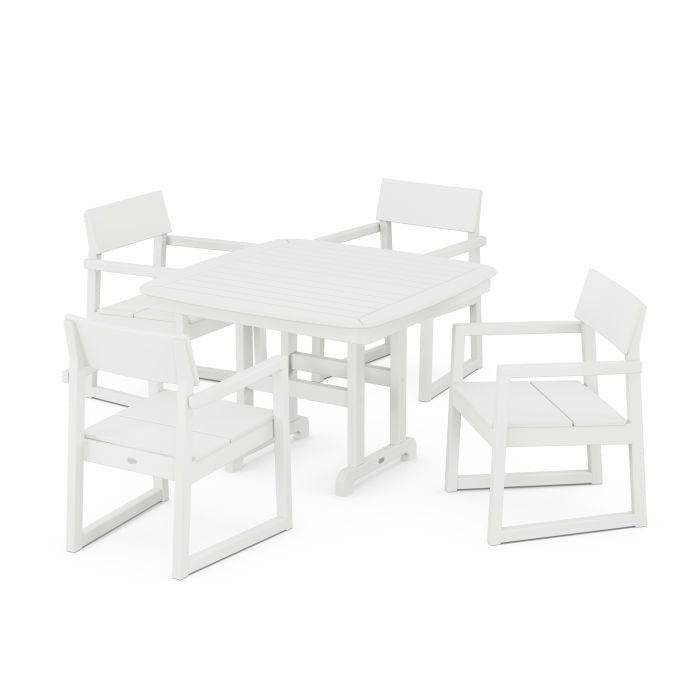 Polywood EDGE 5-Piece Dining Set with Trestle Legs PWS917-1