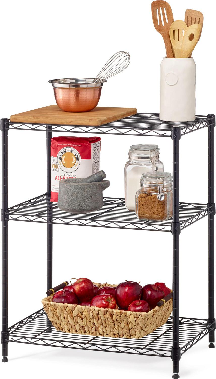 HSS 6 Tier Freestanding Convertible Wire Shelf Unit 23.2 x13.4 x59 Black Capacity 750 lbs