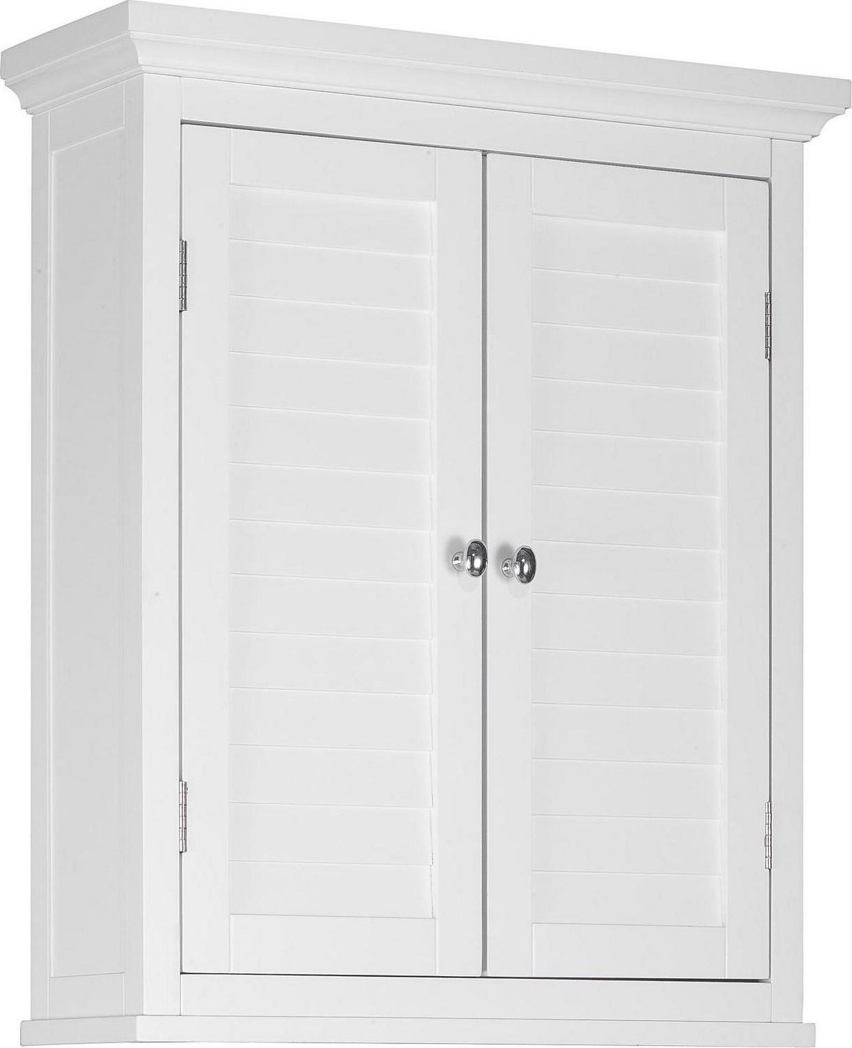 Teamson Home Glancy Wooden Wall Cabinet with Shutter Doors， White