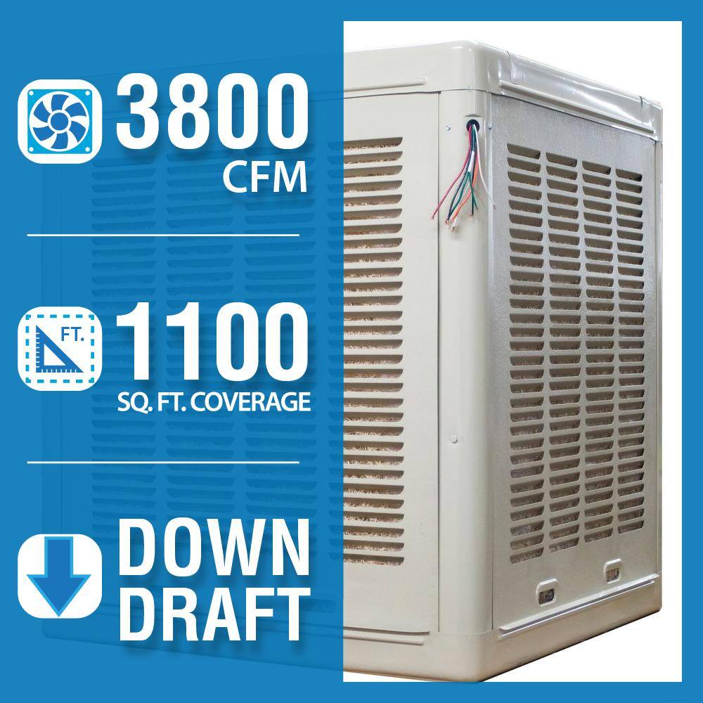 Hessaire 3800 CFM Down-Draft Aspen Evaporative Cooler 1200 sq. ft. (Motor not Included) A38D