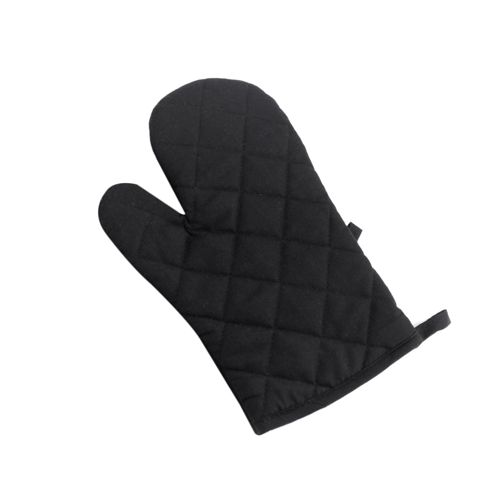 1Pc High Heat Resistant Silicone Oven Mitts Set， Heavy Duty， Quilted Inner Lining， with Grip， for Baking and Grill， Kitchen Washable， Black