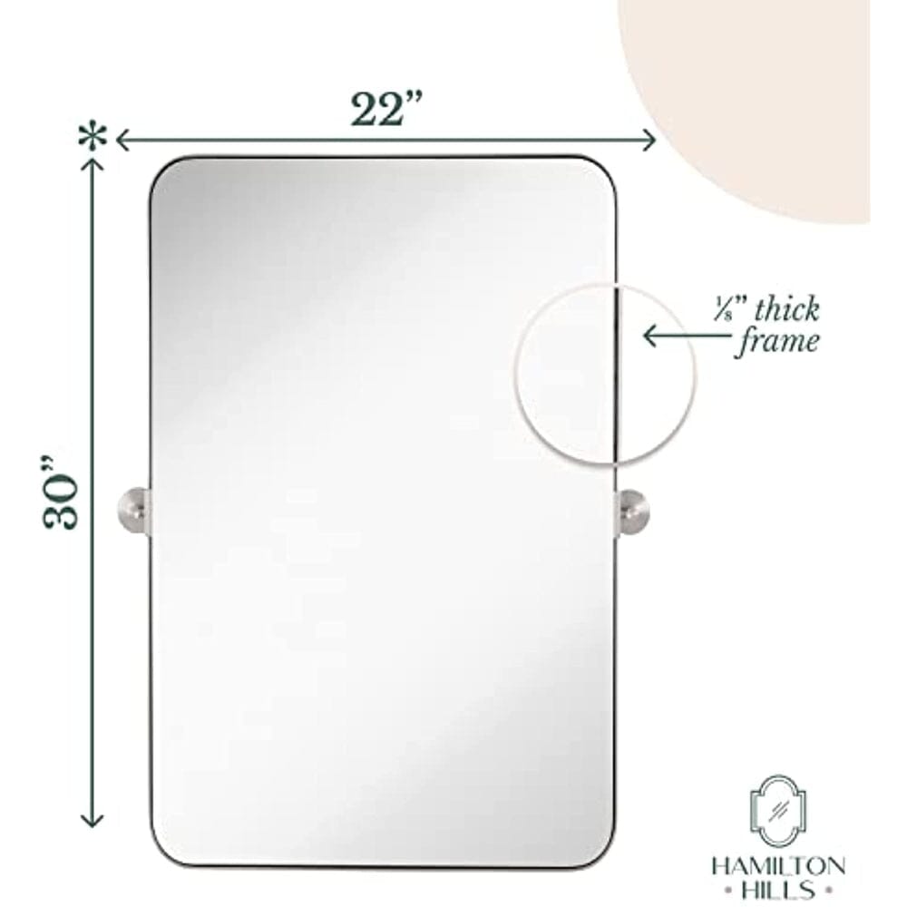 Silver Metal Surrounded Round Pivot Mirror 22