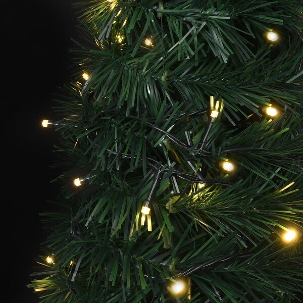 vidaXL Popup String Artificial Prelit Christmas Tree Green 5 ft