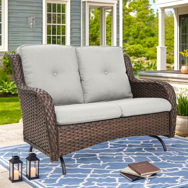 Patio Glider Rocking Sofa Outdoor 2Seat Sofa