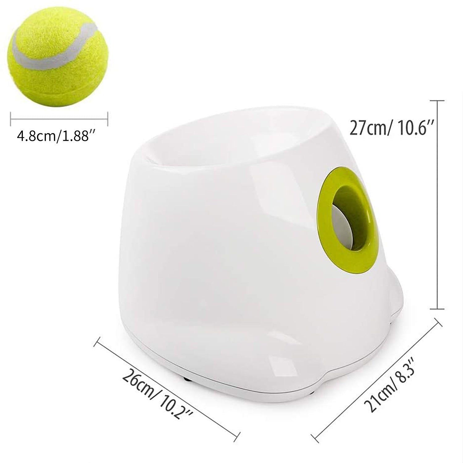 All For Paws Hyper Fetch Automatic Tennis Ball Launcher for Puppies and Small Dogs， 3 Balls Included