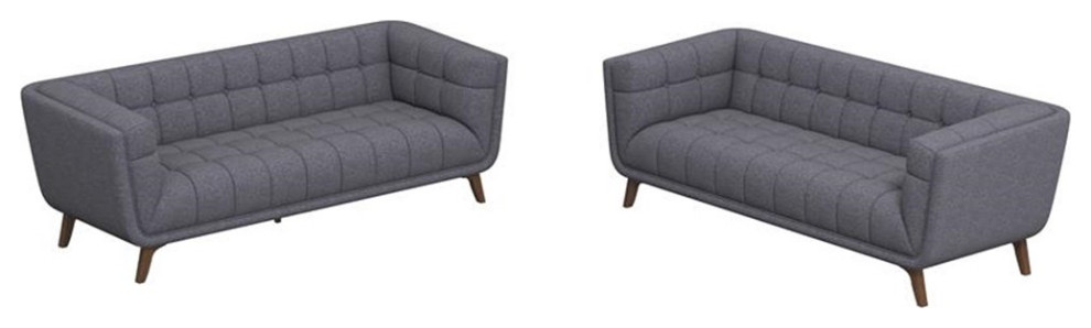 Kartmes Mid Century Modern Furniture Style Linen Sofa Set in Dark Gray   Midcentury   Living Room Furniture Sets   by Homesquare  Houzz