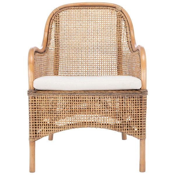 SAFAVIEH Charlie Coastal Rattan Accent Chair with Cushion - 23.4