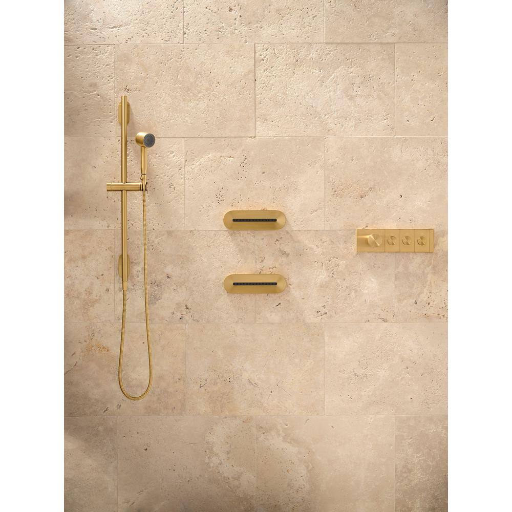 KOHLER Statement 1-Spray Patterns with 2.5 GPM 2.5 in. Wall Mount Handheld Shower Head in Vibrant Brushed Moderne Brass 26286-2MB