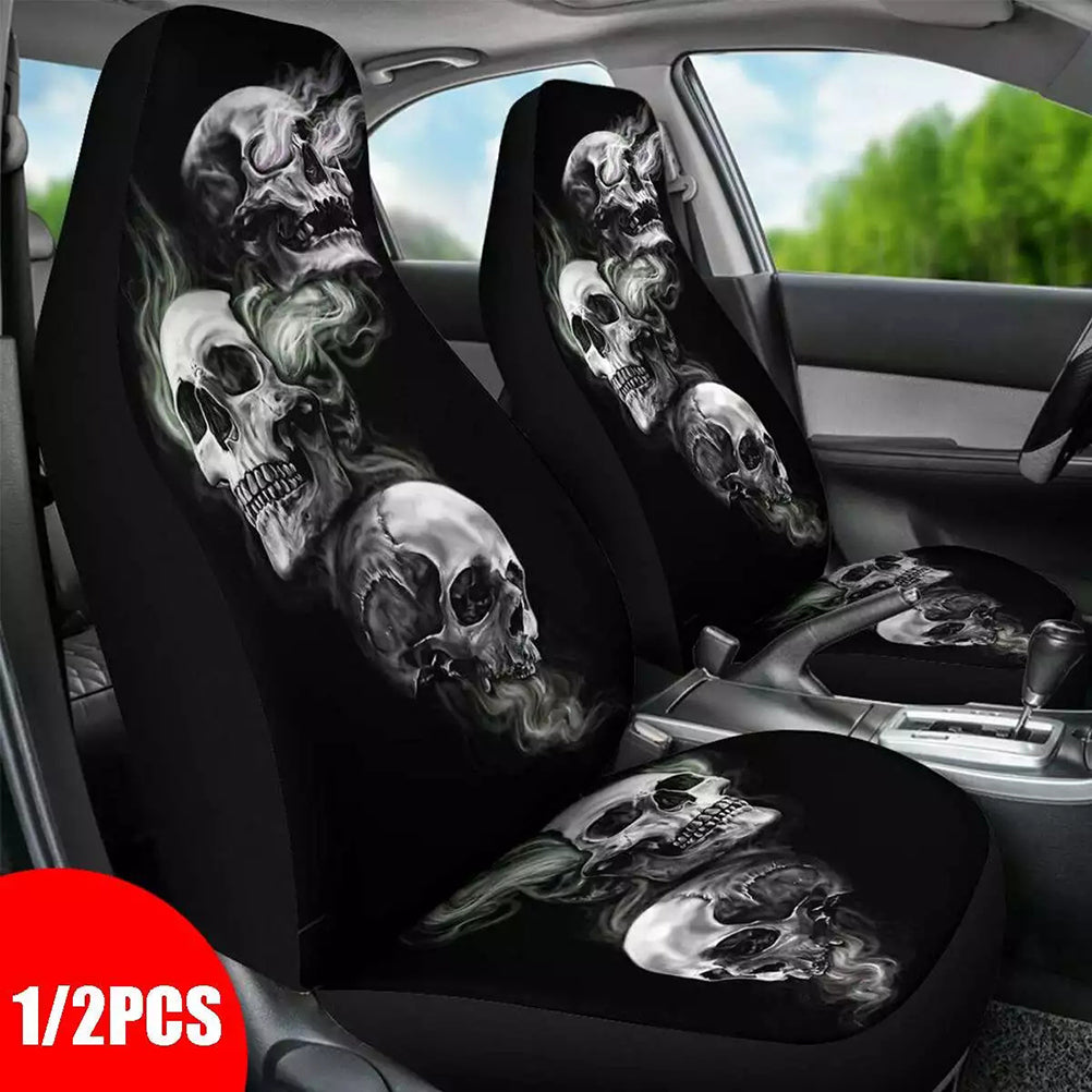 Fabric Car Seat Covers Waterproof Halloween Skeleton Breathable Car Seat Cover Protector Compatible for Car Truck SUV Van