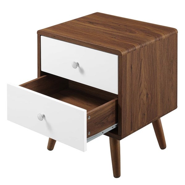 Arbor Mid-century Modern Two-tone Wooden 2-Drawer Nightstand - - 37172008