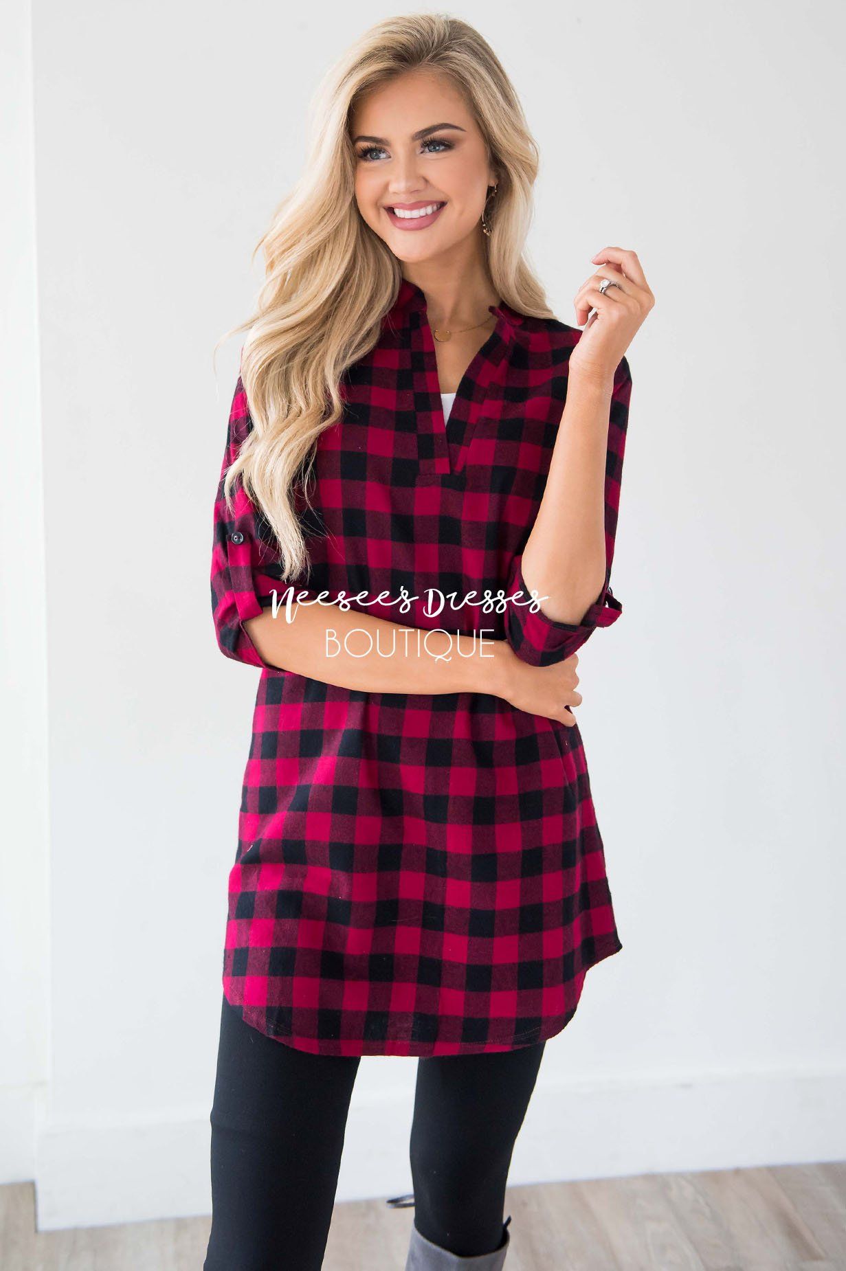 Cute in Plaid Flannel Tunic